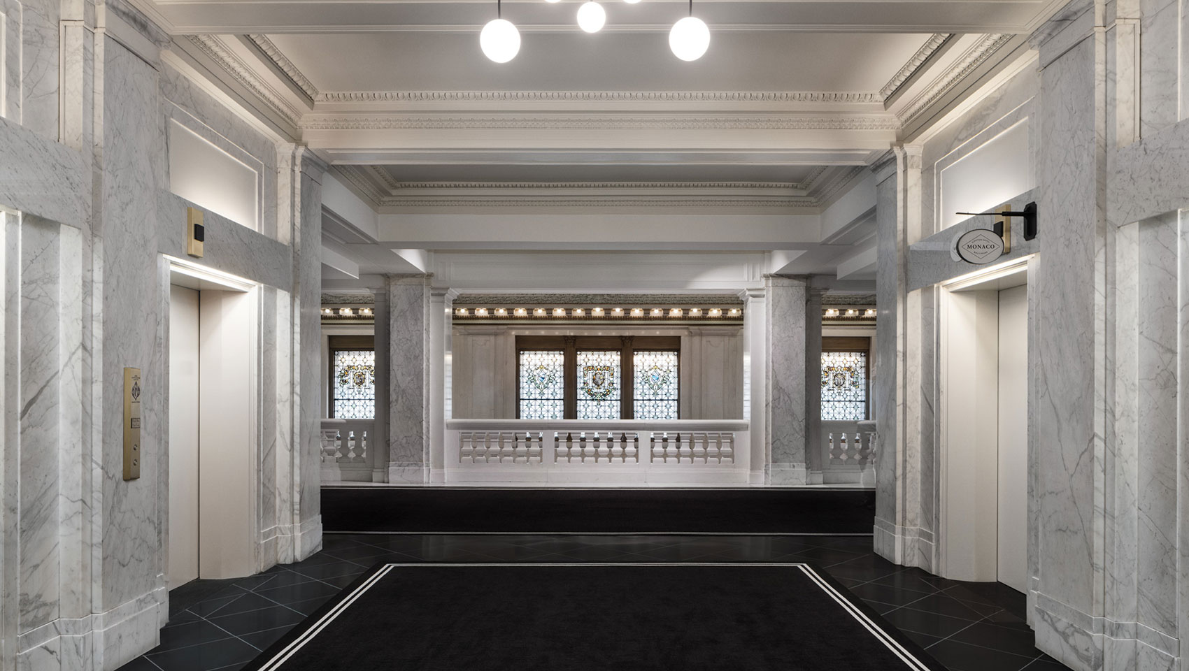 View from elevator bank